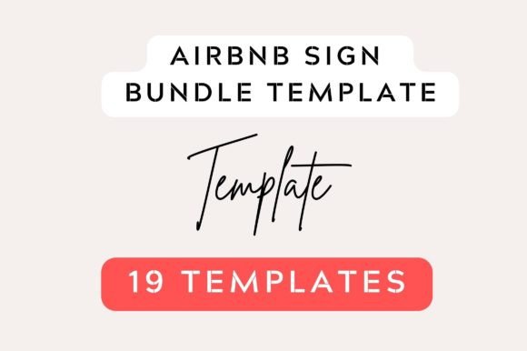 19 Editable Airbnb Sign Bundle Templates for Graphic Design