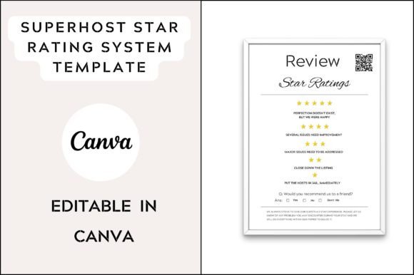 Airbnb Superhost Star Rating Template for Graphics