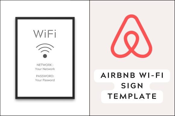 Airbnb Wi-fi Sign Template for Graphic Templates