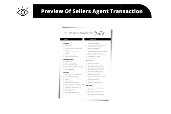 Editable Sellers Agent Transaction Graphics for Handmade Creators