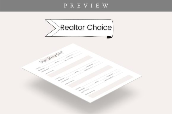 Premium Realtor Buyer Showing Sheet Graphics for Editorial Use