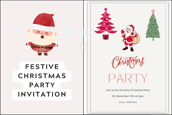Printable Christmas Party Eve Invitation: Premium Graphics for Holiday Campaigns