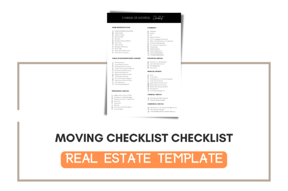 Real Estate Change of Address Checklist Graphics for Modern Design
