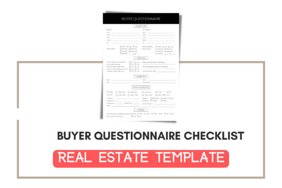 Realtor Buyer Questionnaire Checklist Graphics for Modern Design
